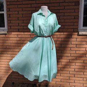 Vintage Turquoise Tee Shirt Dress